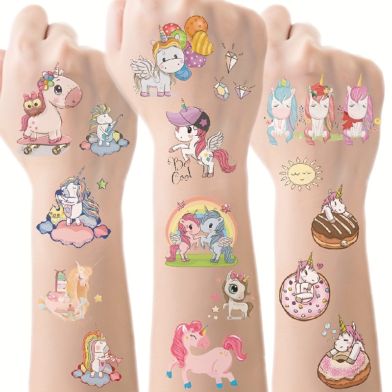 Lot Colorful Fake Temporary Tattoos Stickers Waterproof Rose - Temu