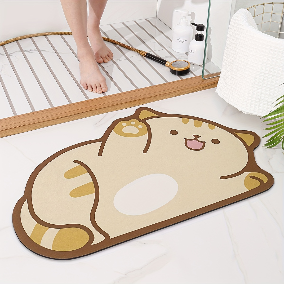 My Cute Cat Shaped Bathroom Mat – Kawaiies