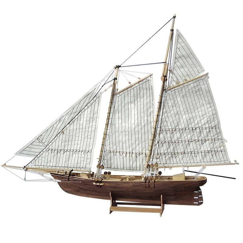 Wooden Sailboat Model Diy Kit 1/30 Scale Vessel - Temu
