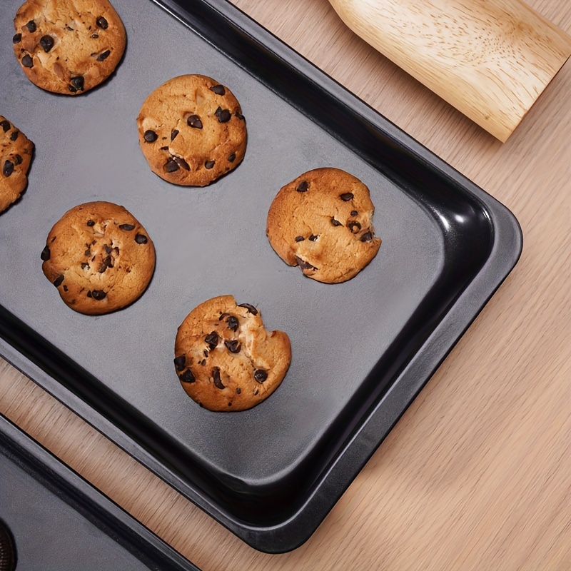 2pcs, Baking Sheets, Non-Stick Steel Baking Pans, Cookie Sheets, Grilling  Trays, Oven Accessories, Baking Tools, Kitchen Gadgets, Kitchen Accessories