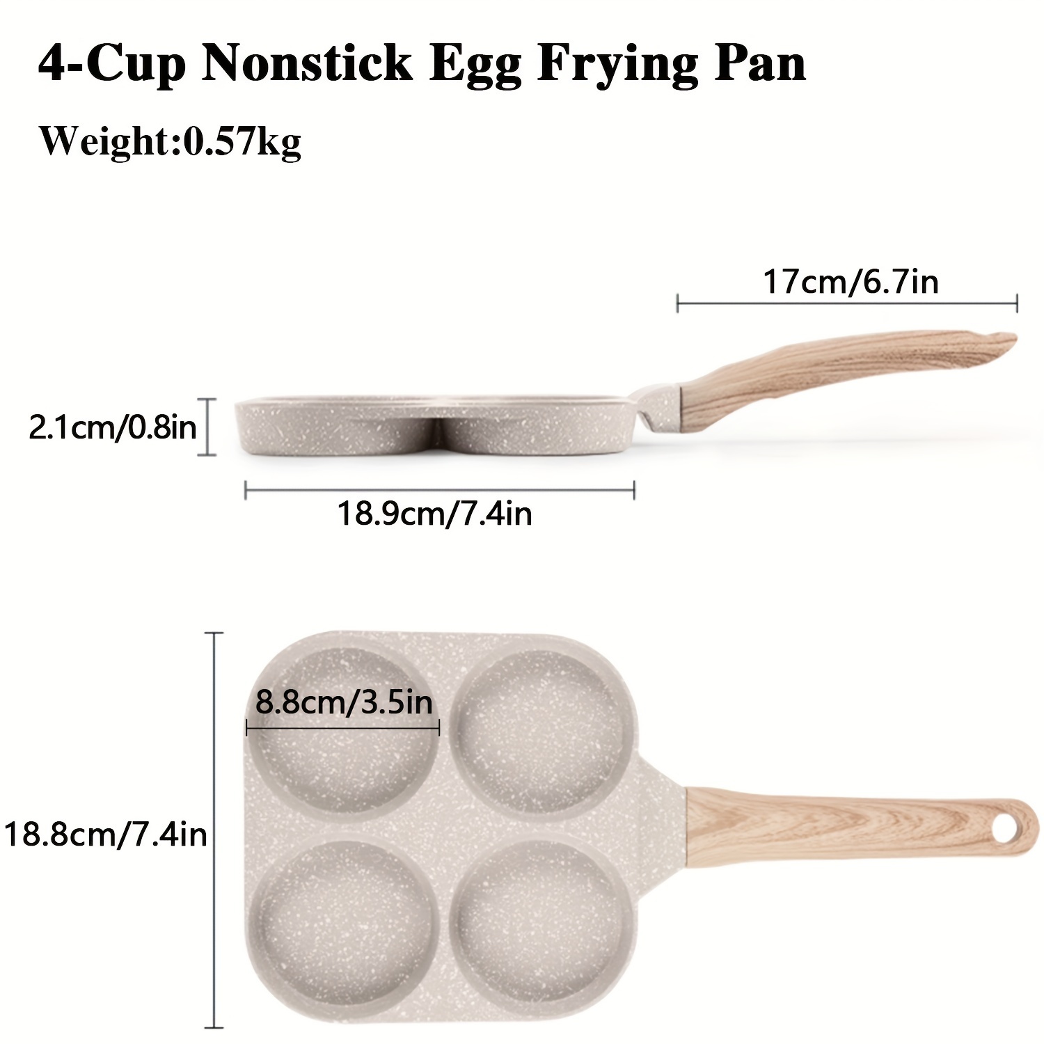 Nonstick Egg Pan Omelette Pan, 4-cup Egg Frying Pancake Pan For Breakfast,  Compatible With All Stovetops (gas, Electric & Induction), Pfoa Free - Temu