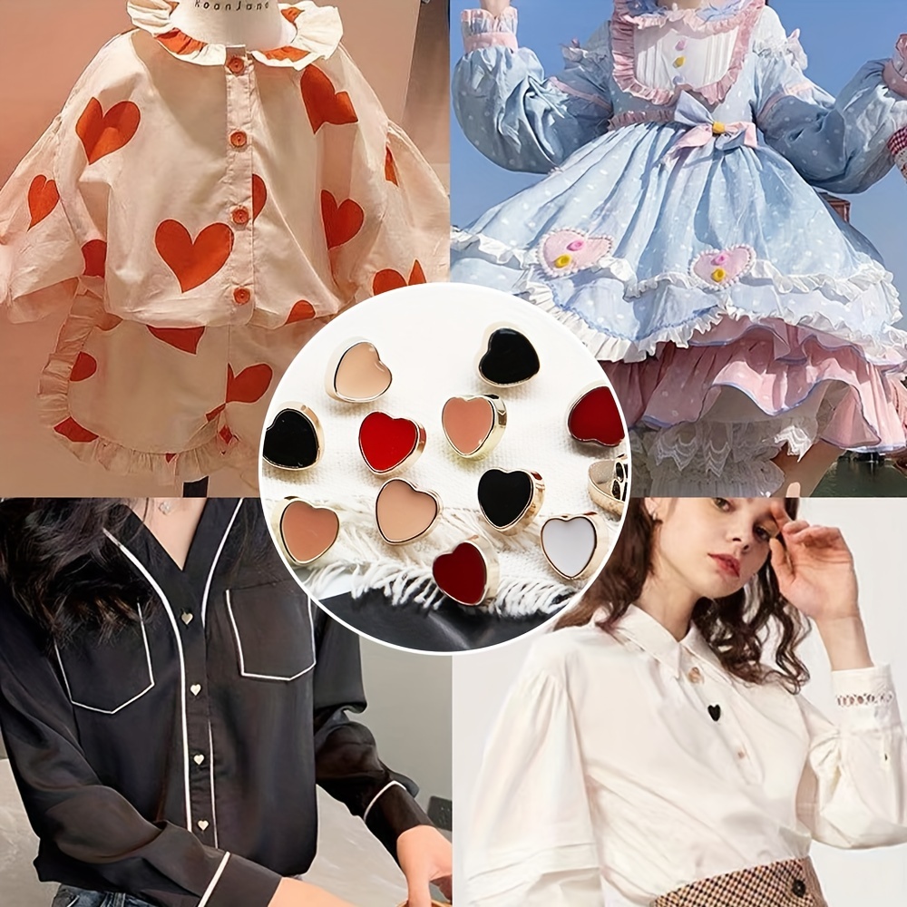 Metal Heart Shaped Buttons For Women Dress Sewing Clothing - Temu
