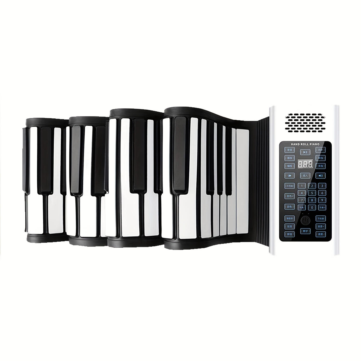 Piano acoustique GENERIQUE 49 touches enroulent le clavier électronique  pliable en silicone souple et souple pour instrument de musique étudiant  pour enfants,noir