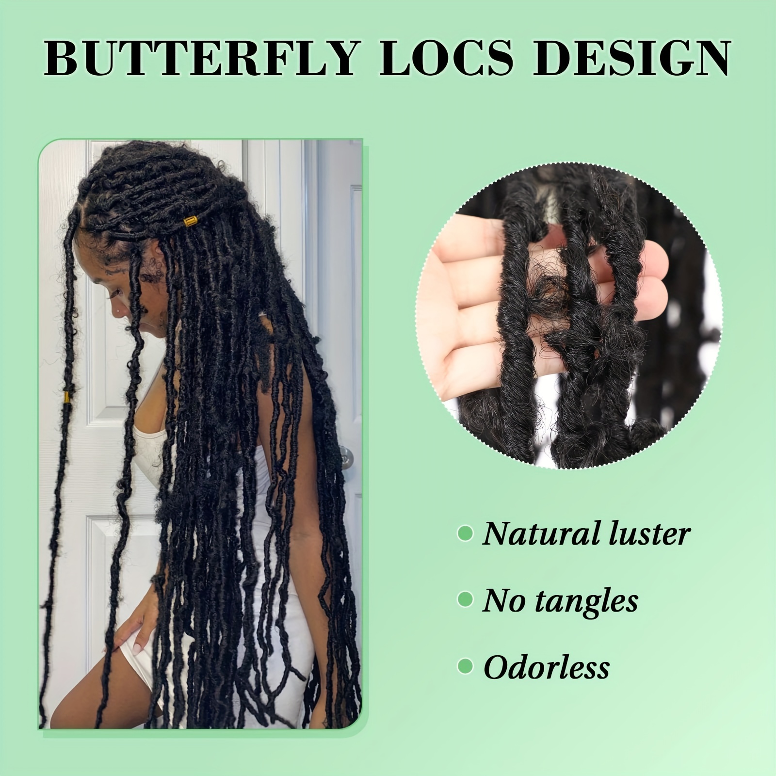 Faux Locs Braided Wigs for Black Women Butterfly Faux Locs Wigs with Baby  Hair 40 Inch Full Double Lace Front Crochet Butterfly locs Knotless