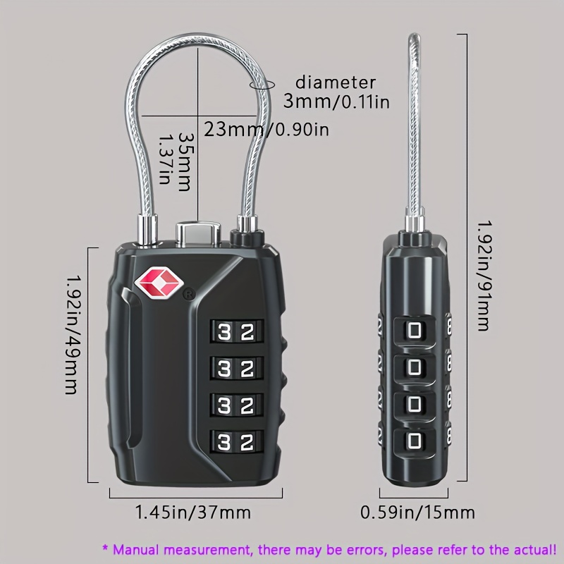 3-digit Tsa335 Customs Combination Padlock, Luggage Locks Suitcase Lock  With Code Safe Lock For Gym Locker Travel Backpacks Password Lock Various  Colors Tsa Approved Locks For Gym, Cabinet, Suitcase, Drawer Baggage,  Backpack