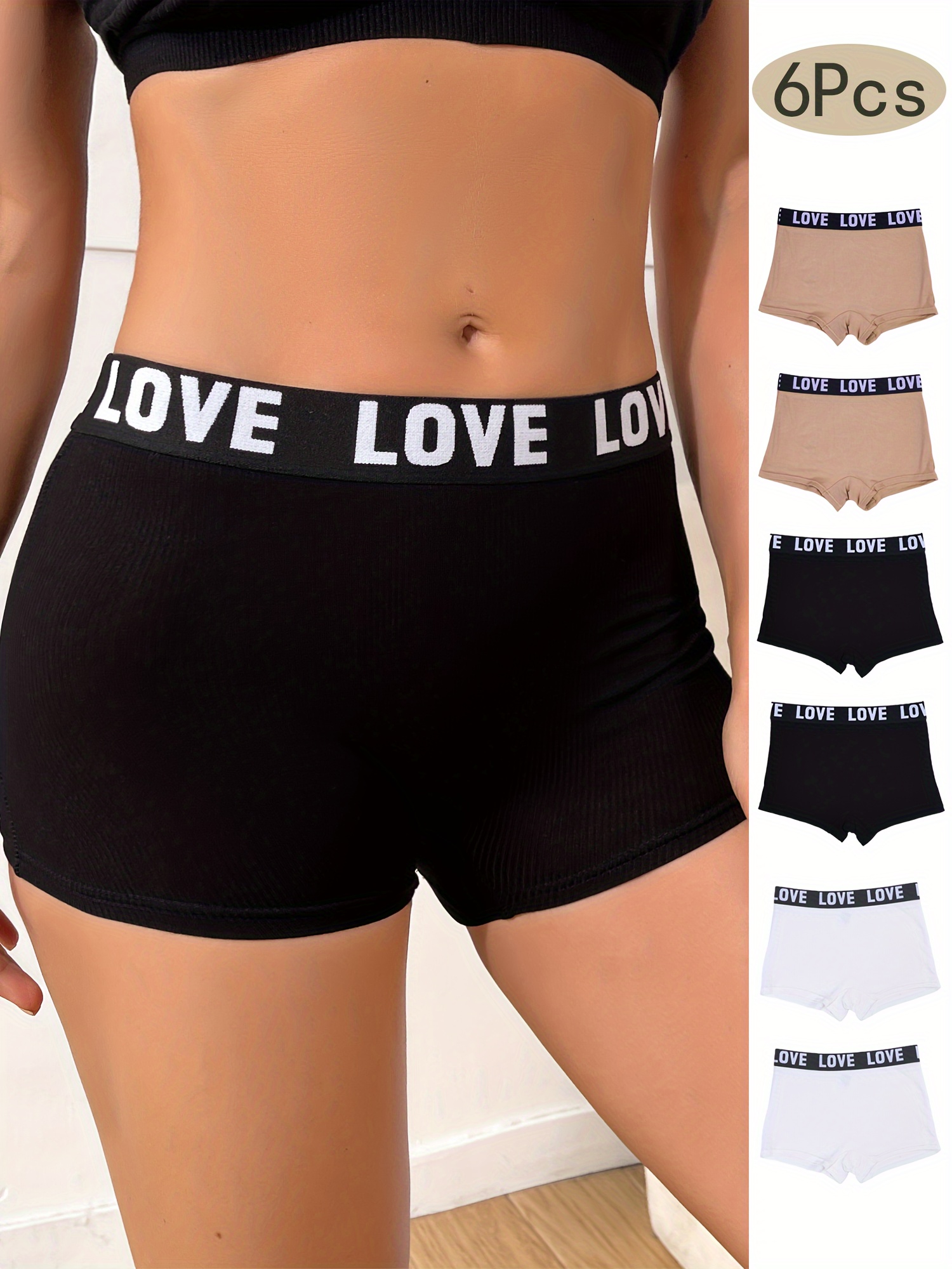 Solid Letters Trim Boxer Briefs Soft Comfortable Daily - Temu