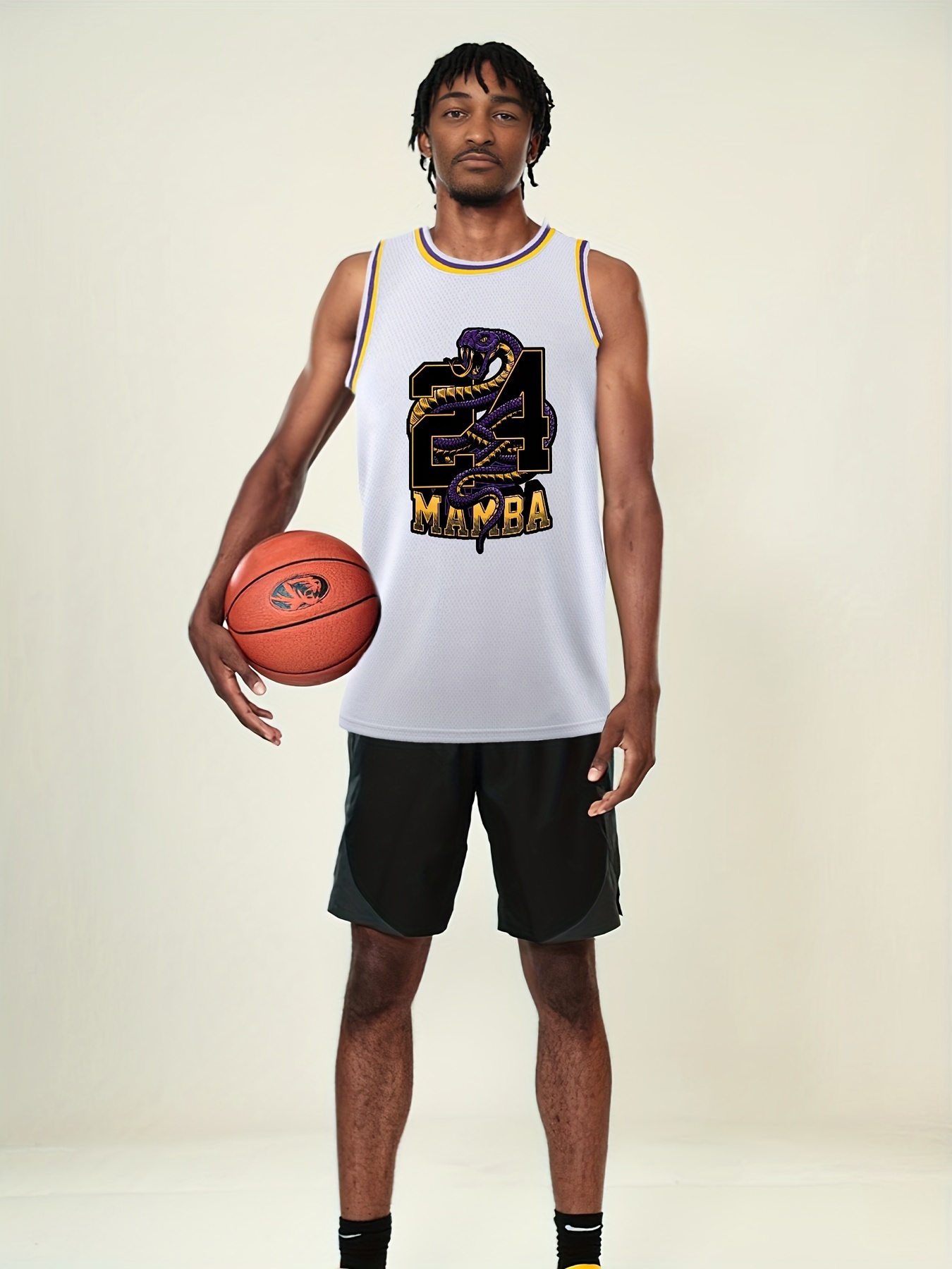 Men's Mamba #24 Embroidered Basketball Jersey, Retro Breathable Sports  Uniform, Sleeveless Basketball Shirt For Training Competition - Temu