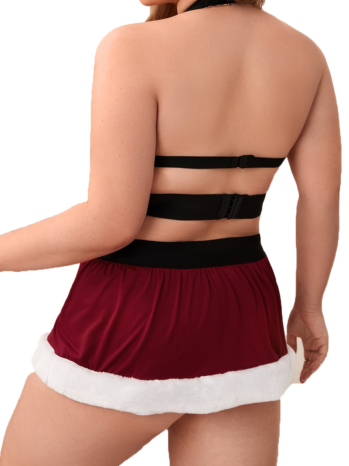 Backless Halter Bra Top and Bodycon Skirt Set for Women's Lingerie