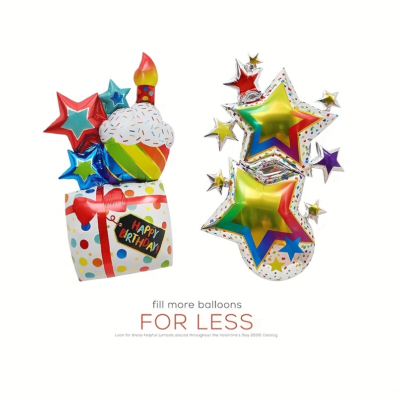 22 Cm 3D Birthday Aluminum Foil Balloon with Base