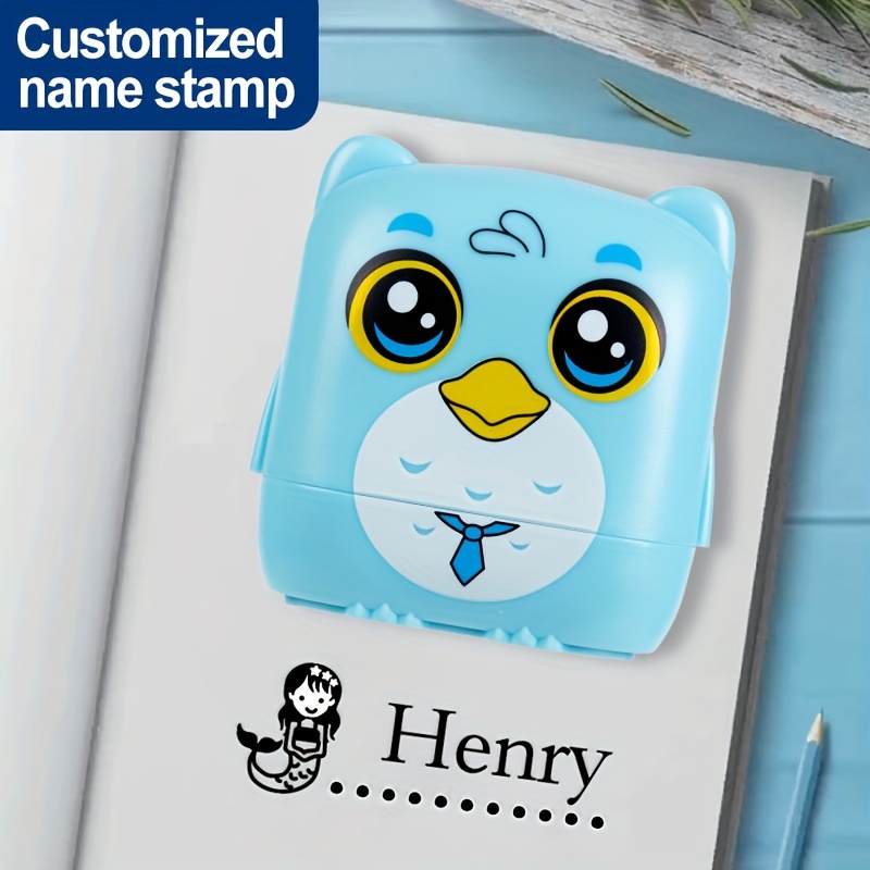 

1pc, Custom-made Blue Bird Stamp: Personalized Name Seal, Must-have For School Supplies, Ideal For Labeling Clothes & Stationery; Ensures Long-lasting Quality & Clarity In Classroom & Home Learning