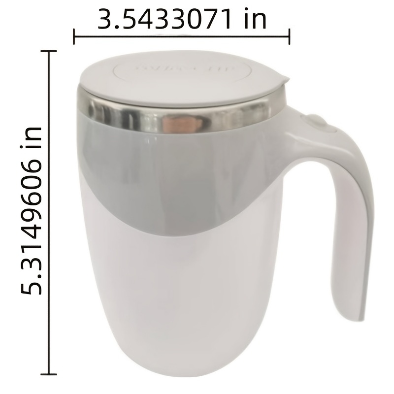 1pc 400ml Stainless Steel Self Stirring Mug Lid With Automatic Coffee  Mixing Function, Automatic Stirring Cup
