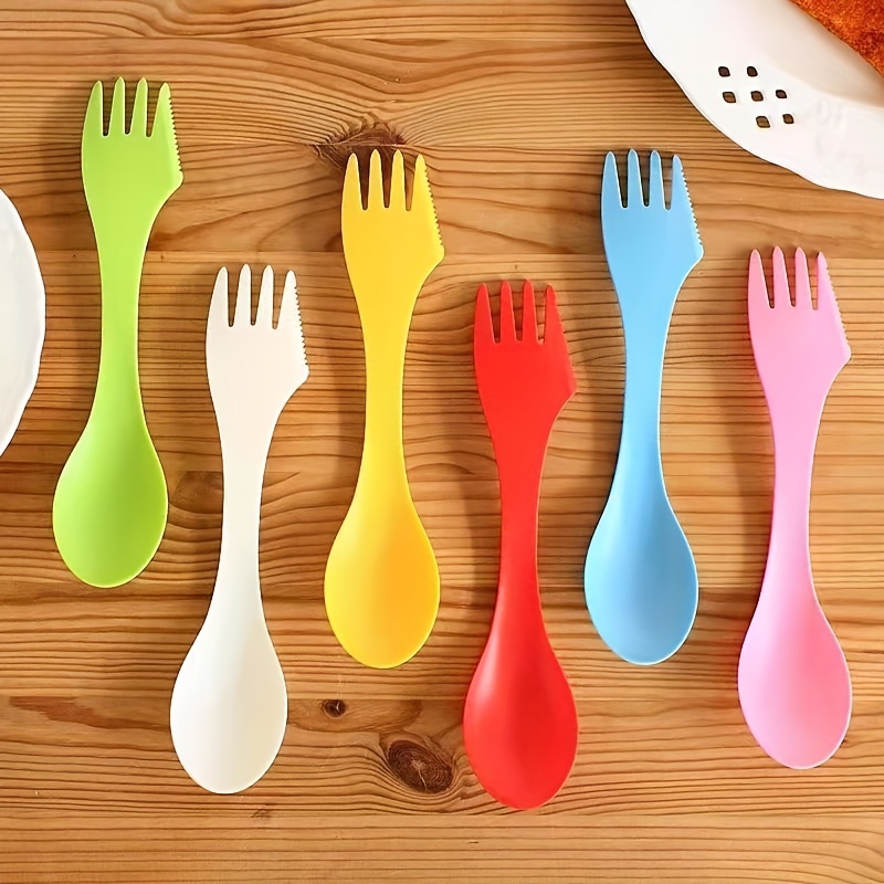 1 Set Cutlery Set Cutter Fork Spoon Set Portable Utensils Plastic Fork  Spoons Knife Camping Cutlery