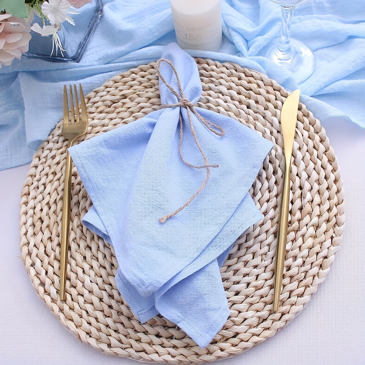 Polyester Napkins, Solid Color Napkin Cloth, Washable Napkins With Rolled  Edges, For Western Restaurant And Hotel, Room Decor, Dining Table Decor -  Temu