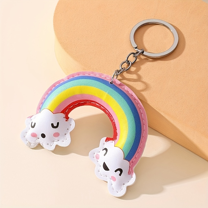 1pc Unisex Multicolor Heart & Bear Shaped Keychain With