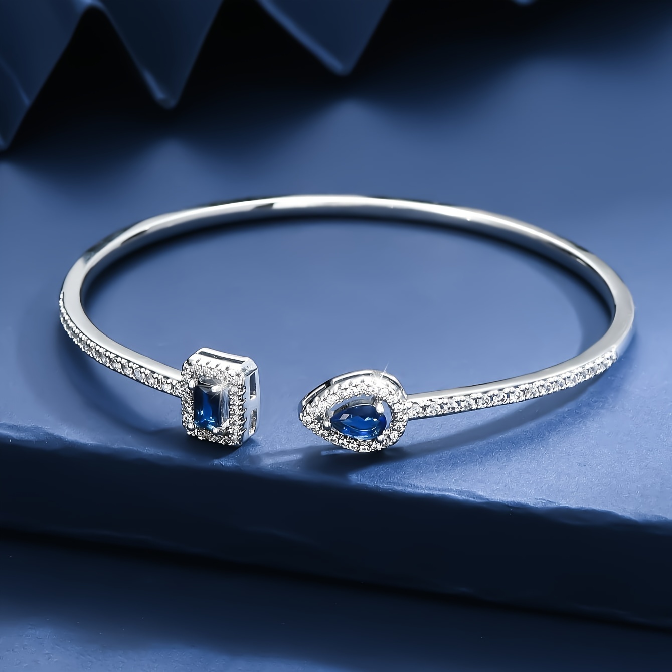 elegant cubic zirconia open cuff bracelet for   for   gifts     size 0