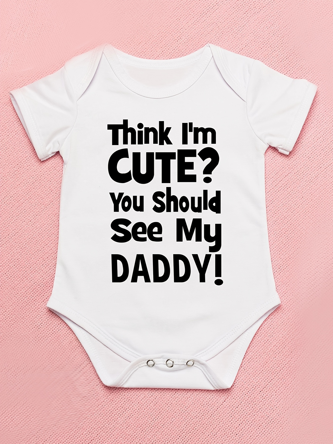 Baby Girls Casual 's Got Daddy's Money Short Sleeve Round - Temu