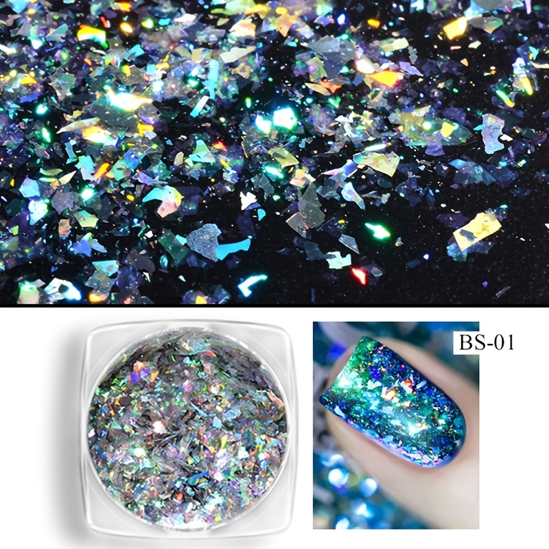 6 Colors Aurora Nail Powder Pigment Chrome Mirror Glitter Holographic