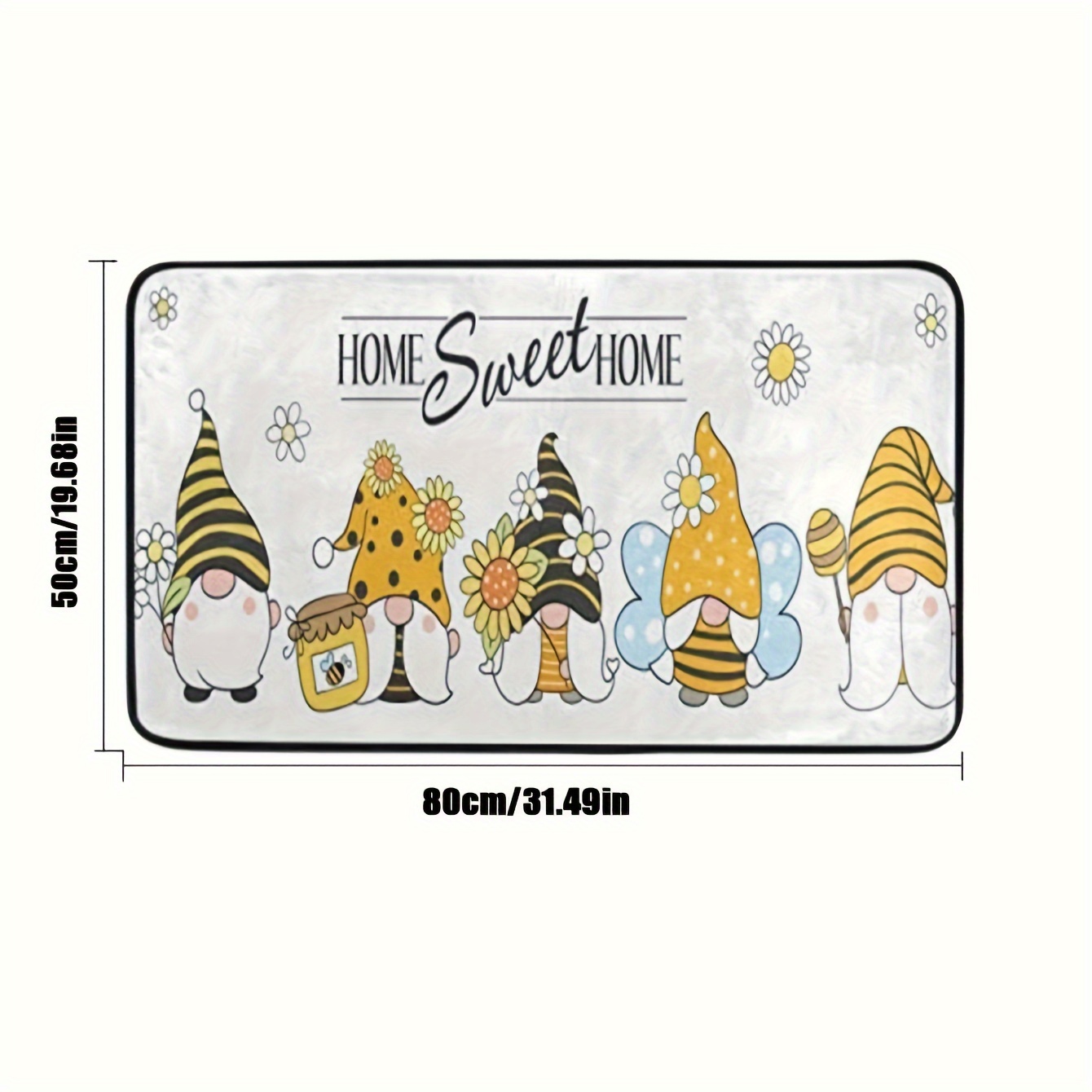 Floral Bee Gnomes Kitchen Rug Sunflowers Autumn Spring - Temu Australia