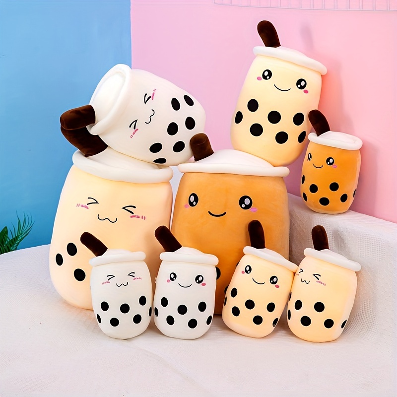 35CM Cute Plush Boba Milk Tea Stuffed Teacup Pillow Soft Bubble Tea Cup  Plushie Toy Kawaii Cartoon Gift for Kids Home Decor