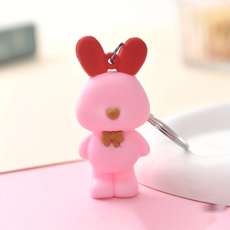 1pc Lovely Cartoon Resin Black Bowknot Plush Rabbit Shaped