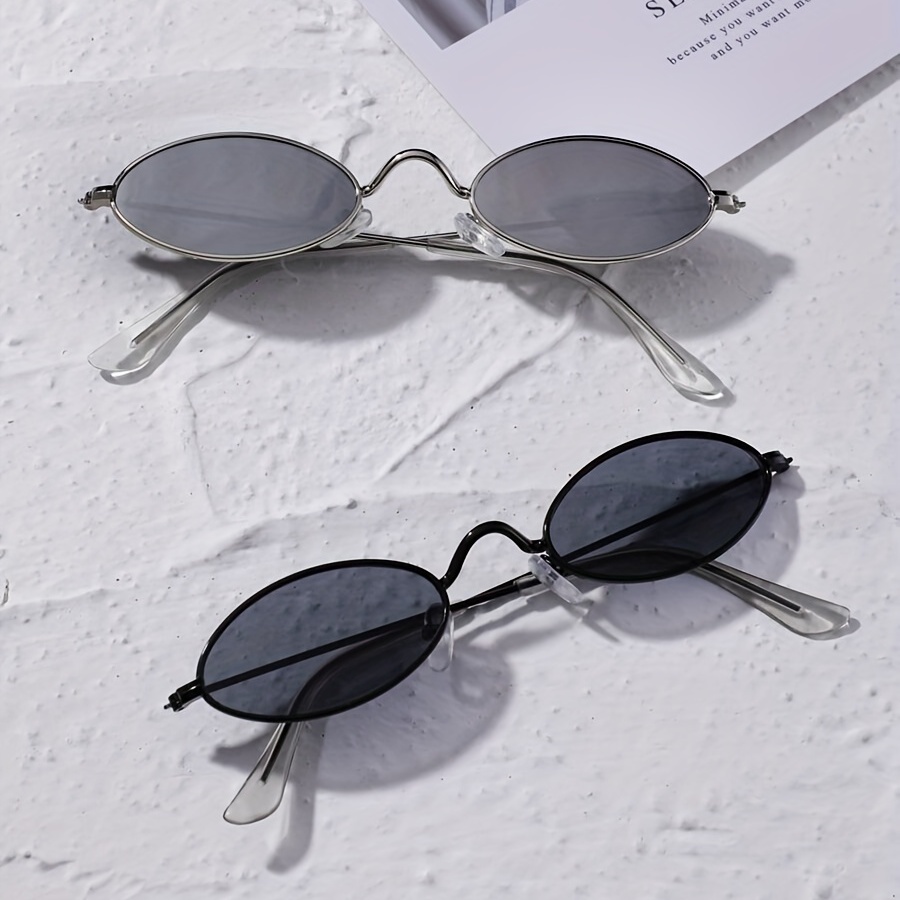 Metal frame tinted hot sale lens oval sunglasses