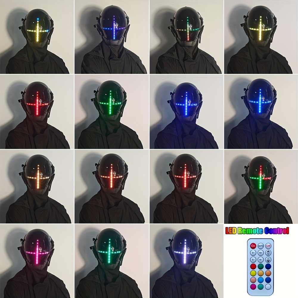 Led Cyberpunk Mask Fashion Cool Science Fiction Mechanical Mask Halloween  Costume Mask Music Festival Party Adult Gifts - Toys & Games - Temu