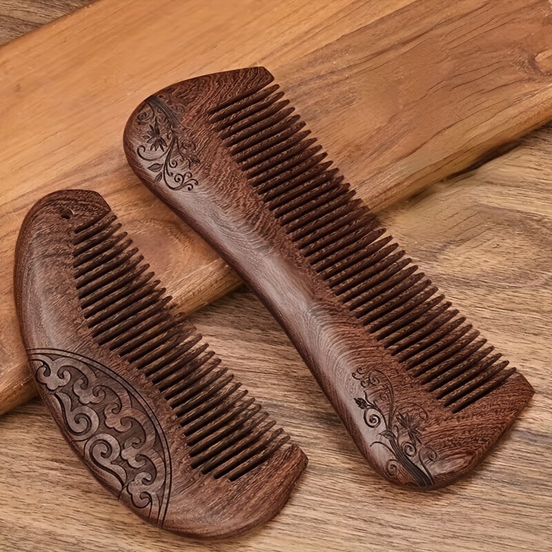 

Durable Natural Sandalwood Hair Comb For Long Hair - Massage Scalp And Detangling Hair