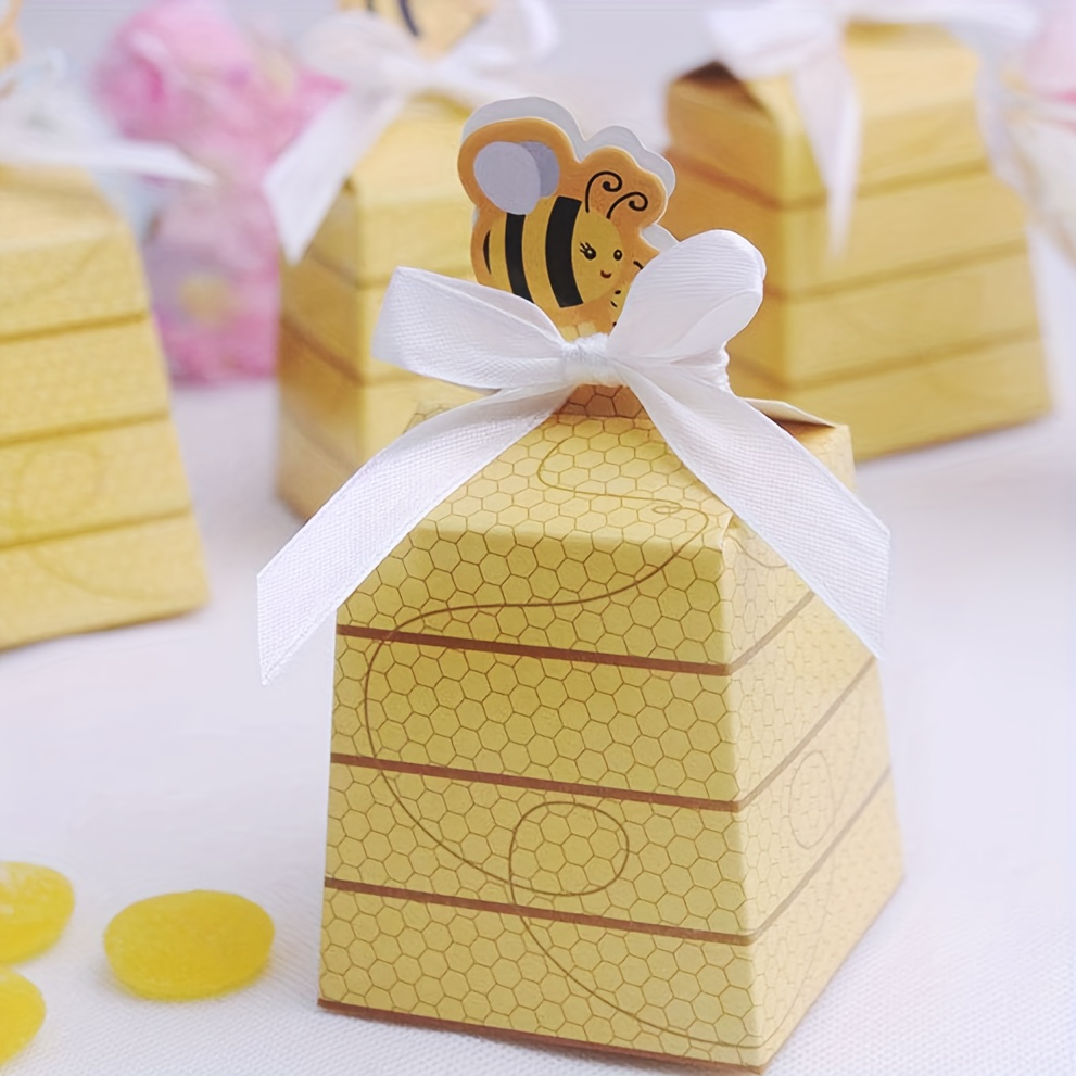 24 cajas amarillas de palomitas de maíz de dibujos animados, decoración de  cumpleaños con temática amarilla