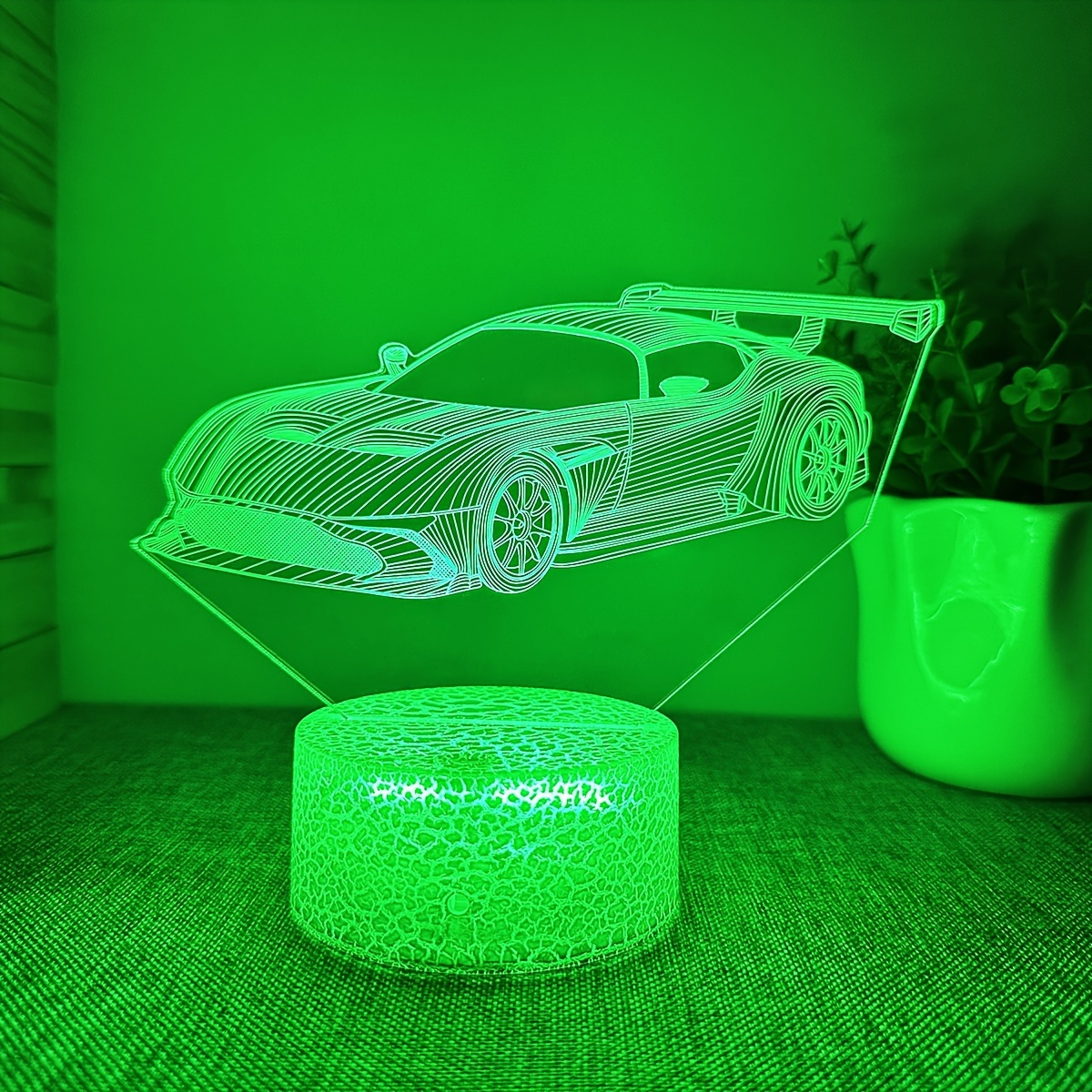 Veilleuse LED 3D avec Capteur Tactile pour Voiture de Course