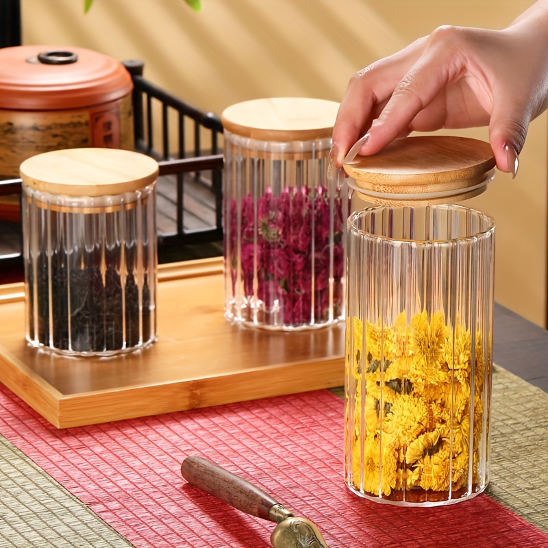 Clear Vertical Striped Food Storage Containers With Lids - Temu