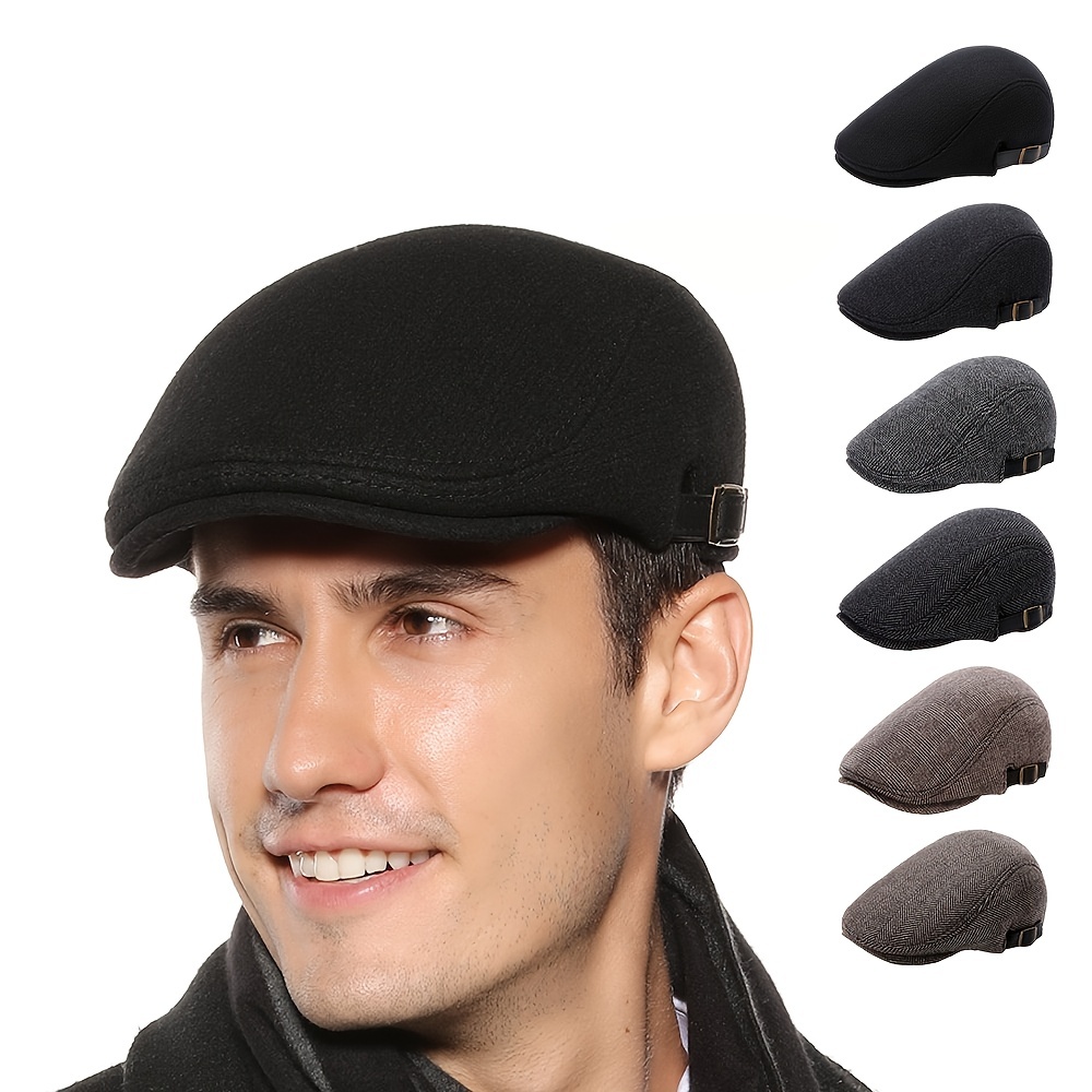 gorro lana para hombre newsboy gatsby, gorra plana conducción cuadros  sombrero
