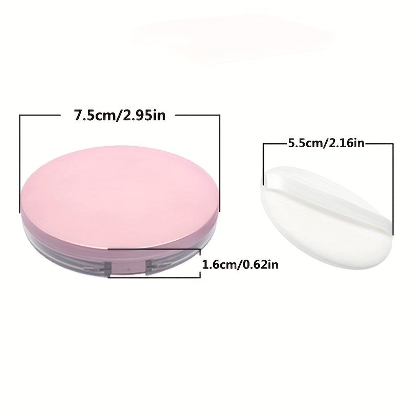 Portable Loose Powder Box with Mirror Mushroom Sponge Puff