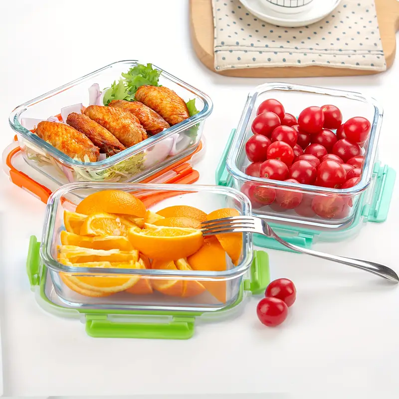 Storage Containers, High Borosilicate Tempered Glass Food Storage