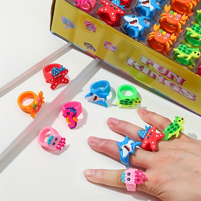 36pcs Children's Toys Rings Children Toys Rings Kids Jewelry For Girls  Plastic