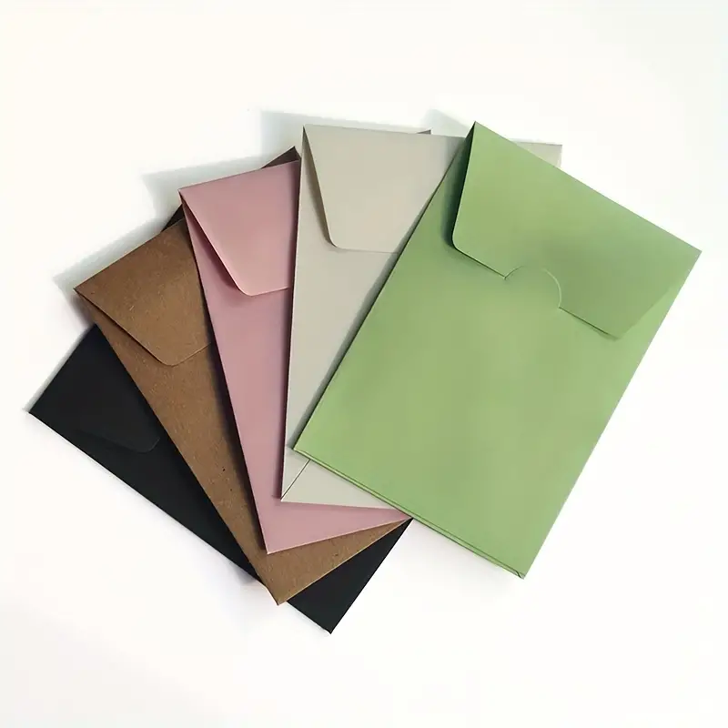 20 Pièces, Jolie Petite Enveloppe De 10x7cm, Vert, Rose, Marron, Noir,  Format Carte De Crédit, Enveloppe