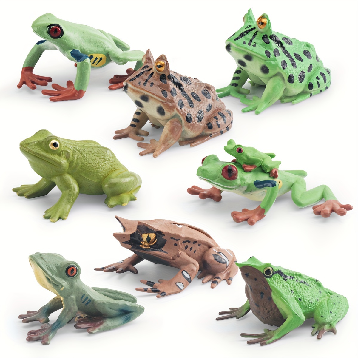 Fun Central 12 Pack - 3 Inch Rubber Realistic Frog Figurines for Kids -  Assorted