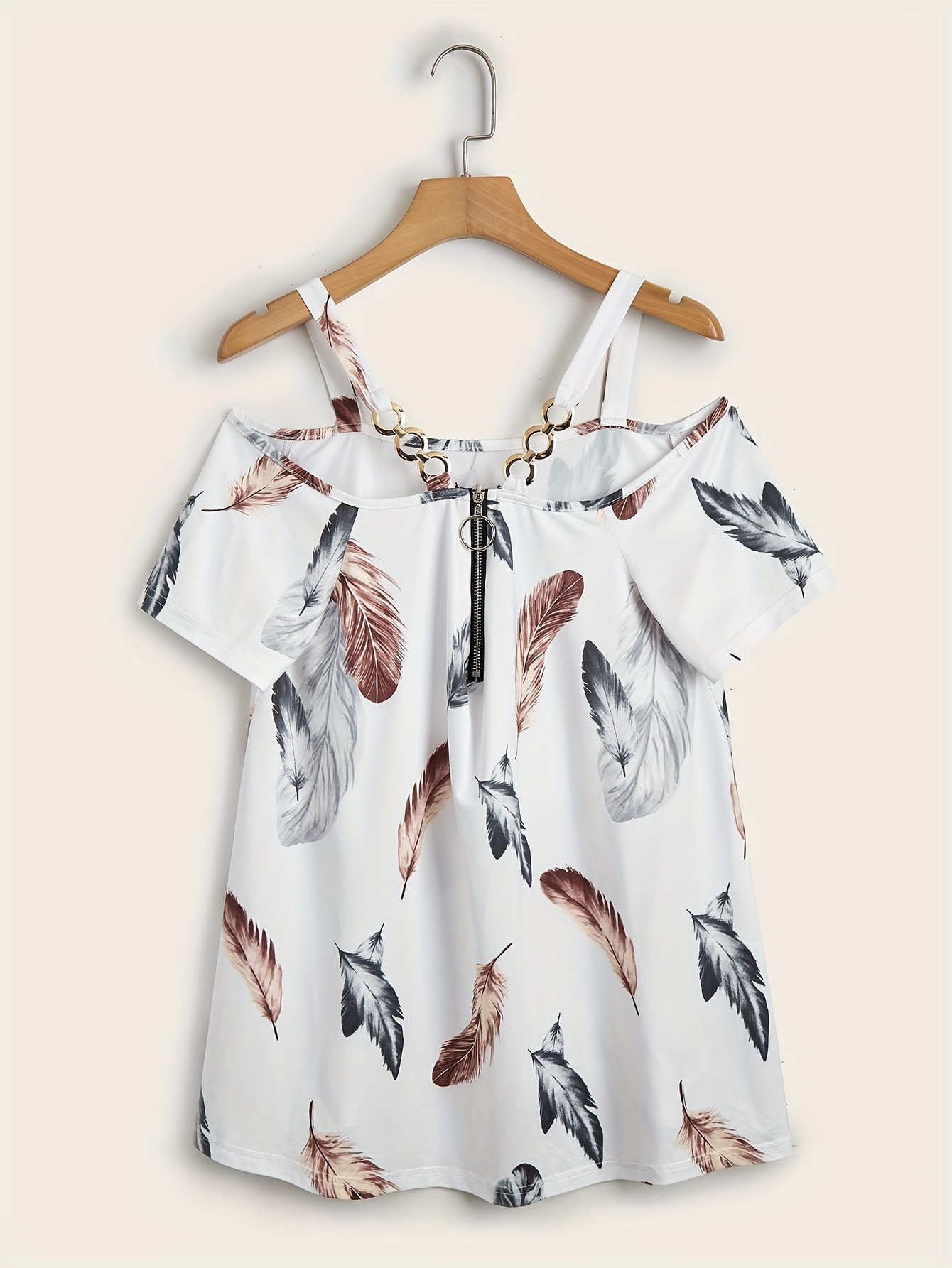 Feather cold shoulder online tee