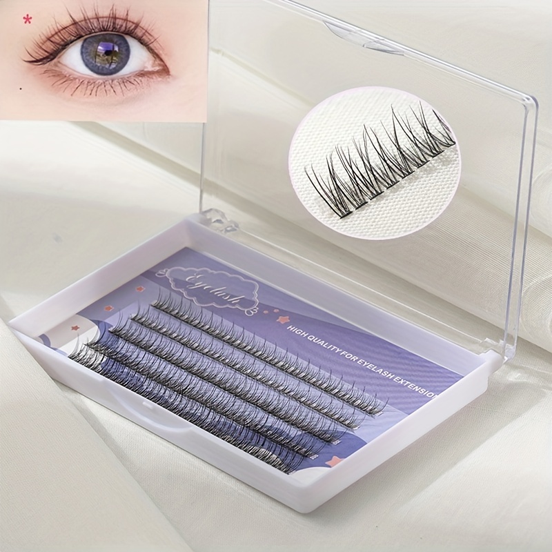 

200 Pcs Individual Eyelashes Wispy Cross Eyelashes Easy To Apply Fish Tail Style Fairy Eyelash Extension Segmented Cluster Grafting Lash