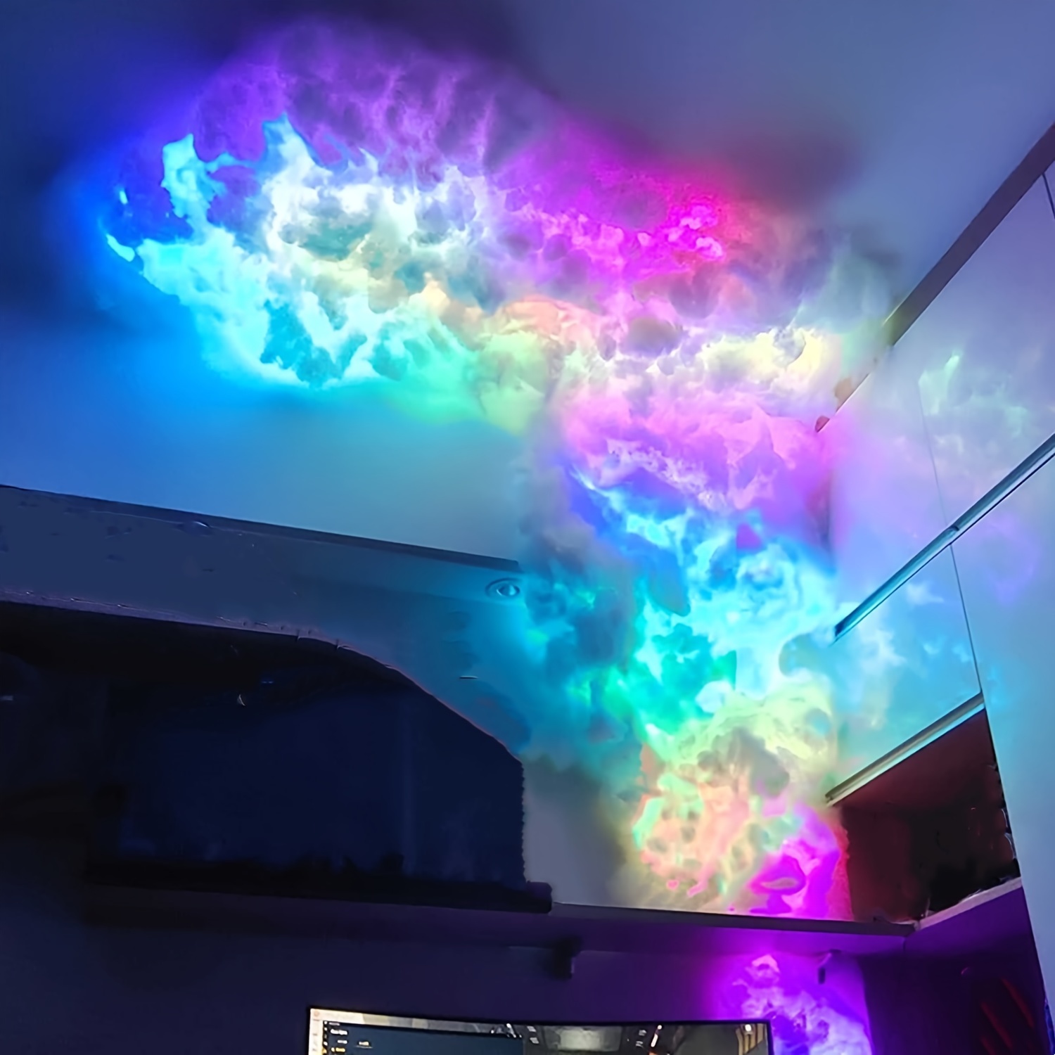 Nuage de lumière, 3D LED Cloud Light Plafond Moelleux, Veilleuse Atmosphère  Colorée, Lumières De Nuage De Foudre De Coton DIY, pour Salle De Jeux Club  Bar Party Light : : Luminaires et