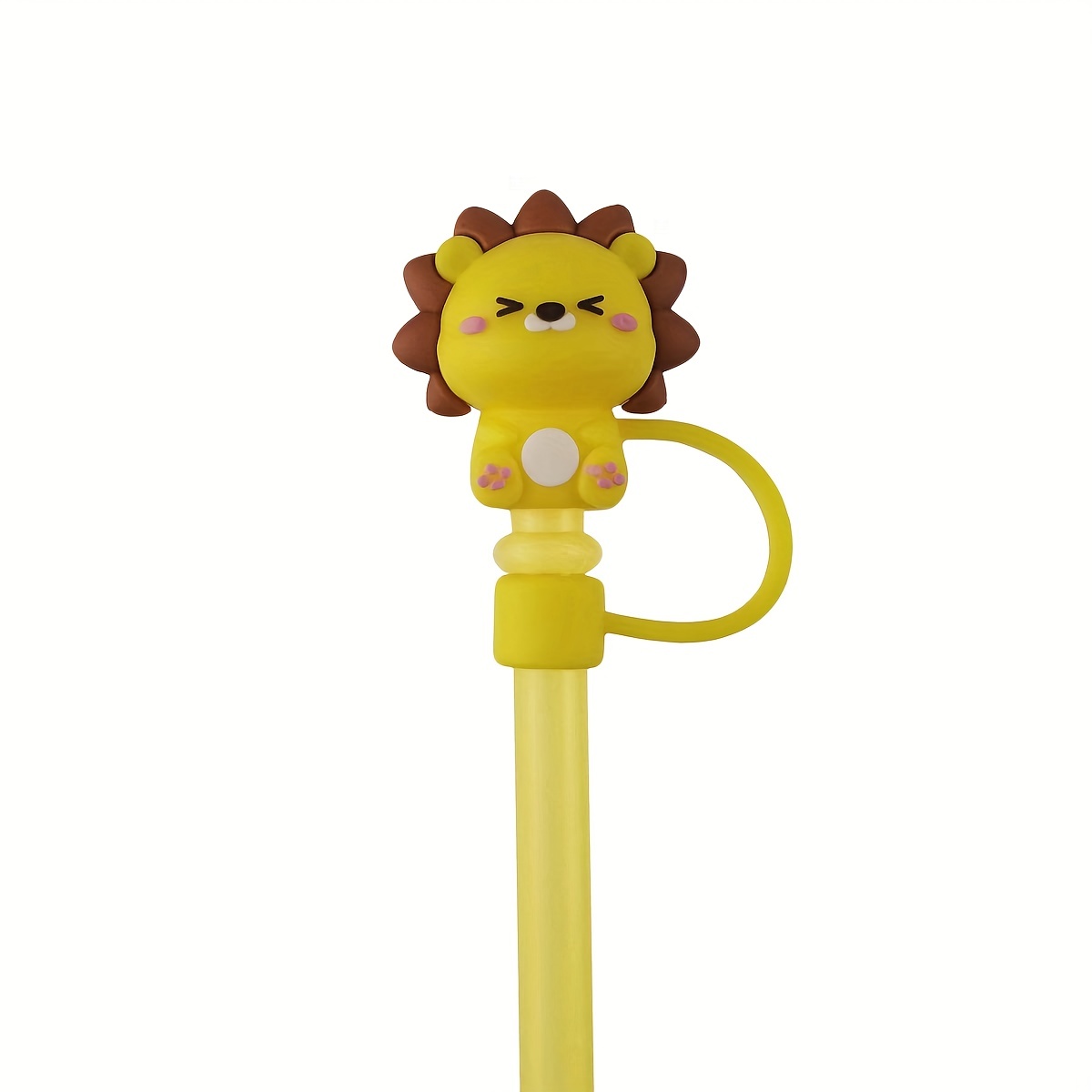 Cute Cartoon Silicone Straw Dust Stopper Drink Tea Bottle Straw Dust Cover  Top Reusable (straw + Straw ) Suitable For Pipette Diameter Of - Temu