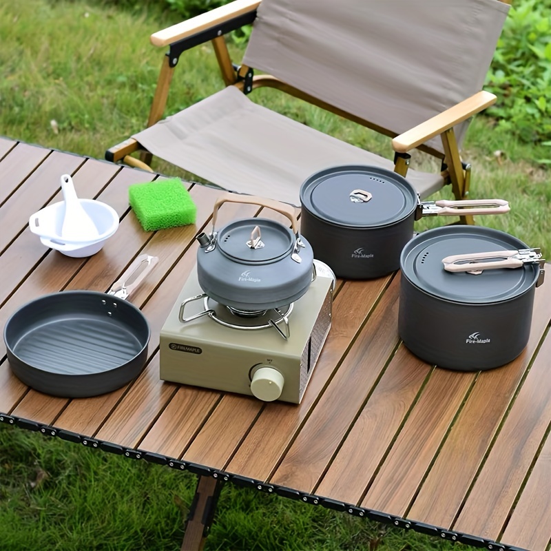 Koraman Aluminum Outdoor Camping Cookware Set Folding - Temu