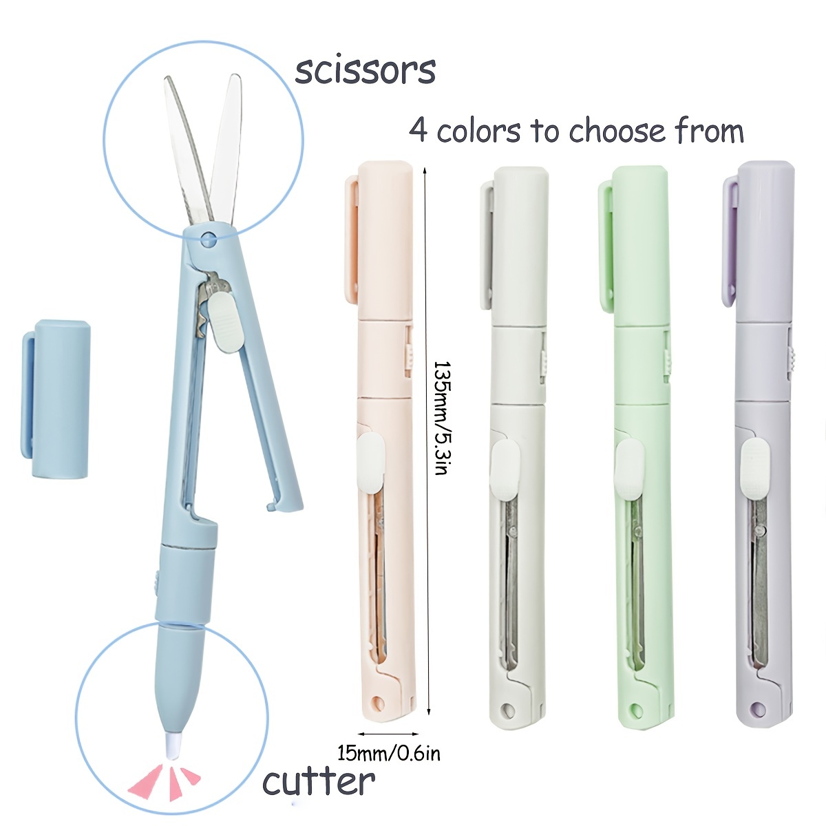Cute Foldable Scissors Mini Morandi Paper Cutter Knife Portable Envelopes  Opener DIY Handmade Art Tools School Office Supplies