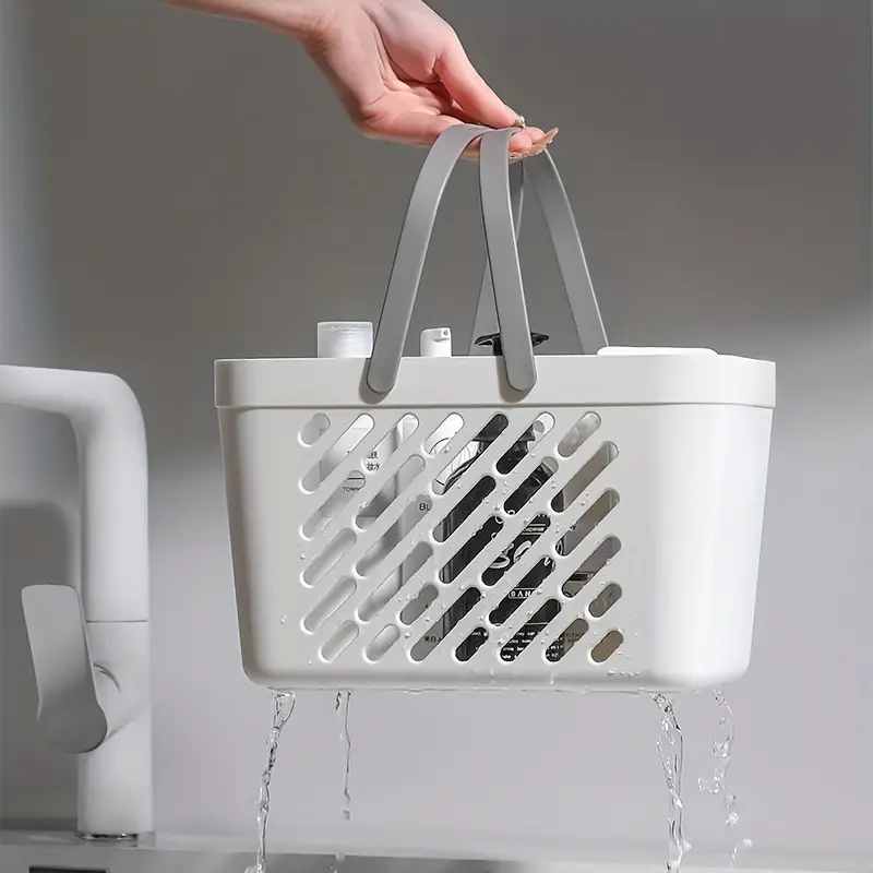 Shower Caddy Basket Portable Plastic Basket With Double - Temu