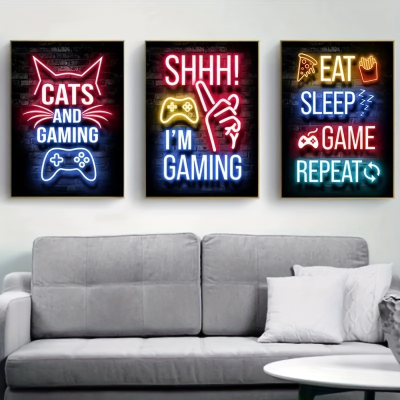 Modern Canvas Poster, Cat Game Controller Canvas Wall Art, Artwork Wall  Painting For Bathroom Bedroom Office Living Room Wall Decor, Home  Decoration, No Frame - Temu