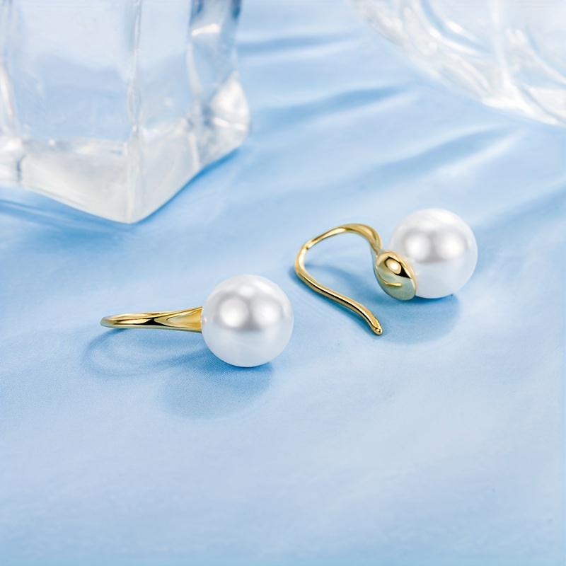 Faux Pearl Decor Ganci Orecchini Elegante Stile Semplice Gioielli In Rame  Placcato Argento Regalo Femminile Alla Moda - Temu Italy