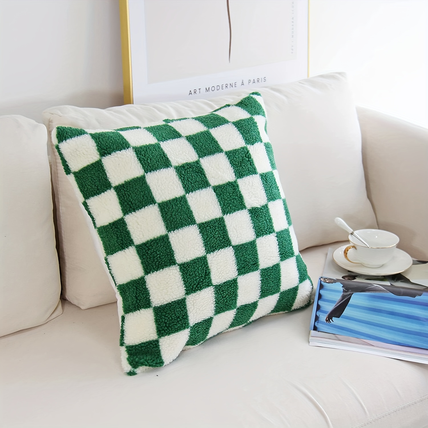 Grid throw outlet pillow