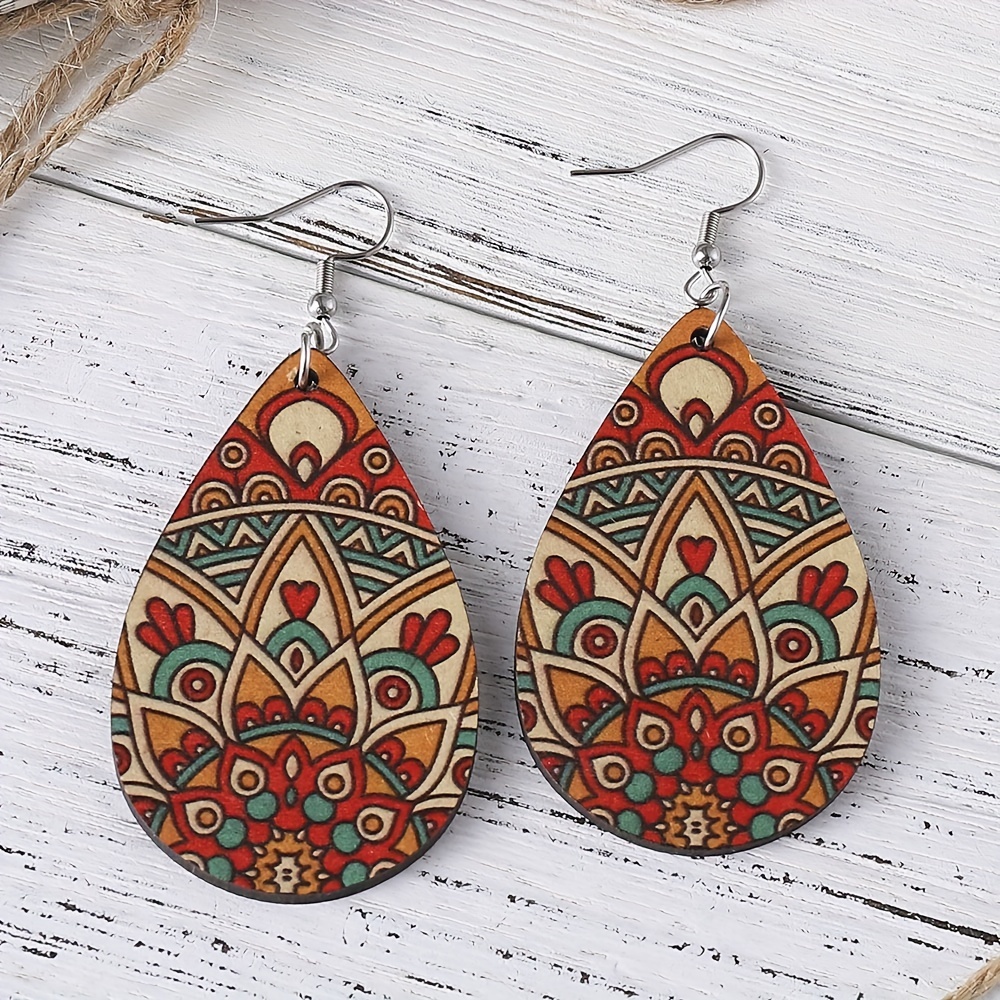 Vintage Western Ethnic Boho Geometric Dangle Earrings