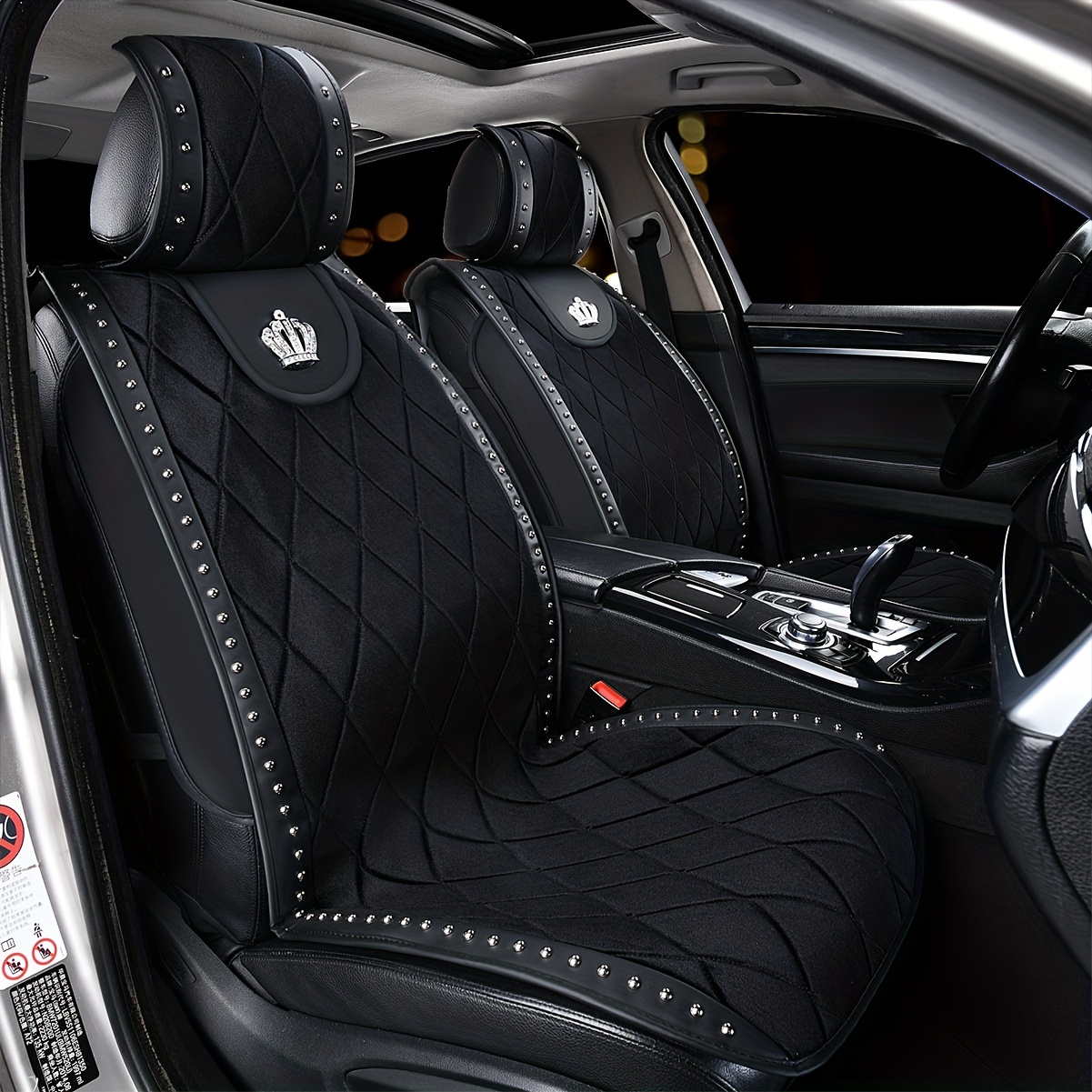 Front Single Car Seat Covers Universal Fit Bling Rhinestones - Temu