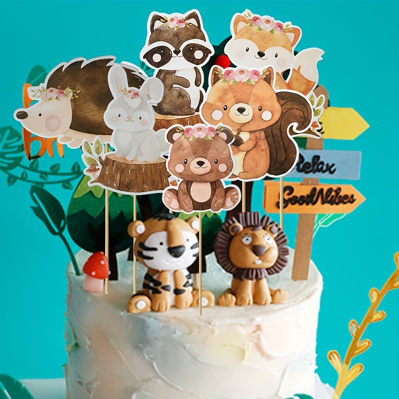 Lot de 13 Décorations pour Jungle Gâteau, Animal Gâteau Toppers, DIY  Animaux Cake Toppers, Safari Animaux Décoration de Gâteau, Jungle Mignons  Thème Parti Fournitures pour Enfants Fête, Anniversaire : :  Cuisine et