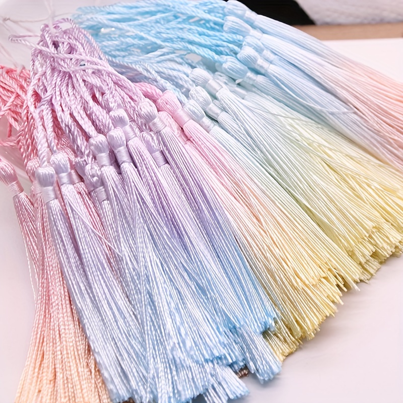 6.5 Silky Bookmark Tassel with Loop for DIY Craft Accessory, 8Pcs